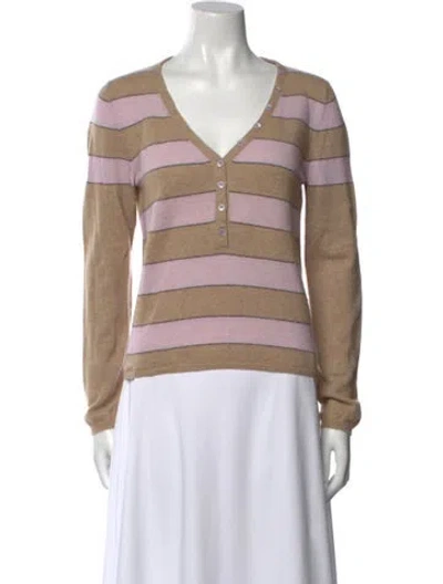 Pre-owned Brunello Cucinelli Cashmere Striped Sweater In Neutral