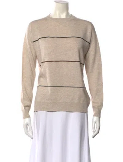 Pre-owned Brunello Cucinelli Cashmere Striped Sweater In Neutral