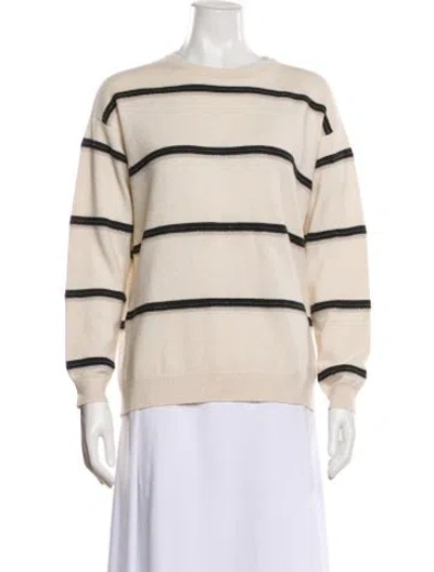 Pre-owned Brunello Cucinelli Cashmere Striped Sweater In Neutral