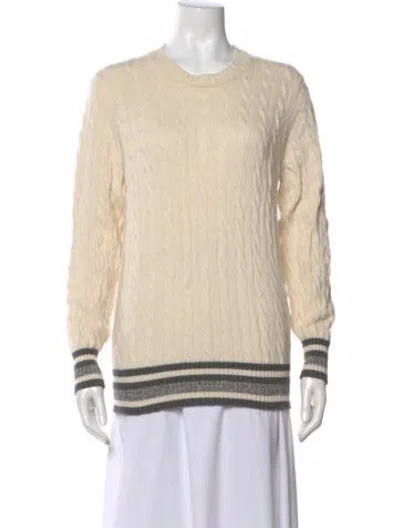 Pre-owned Brunello Cucinelli Cashmere Striped Sweater In Neutral