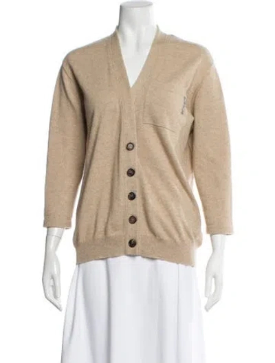 Pre-owned Brunello Cucinelli Cashmere Striped Sweater In Neutral