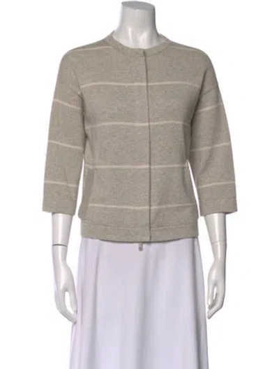 Pre-owned Brunello Cucinelli Cashmere Striped Sweater In Neutral