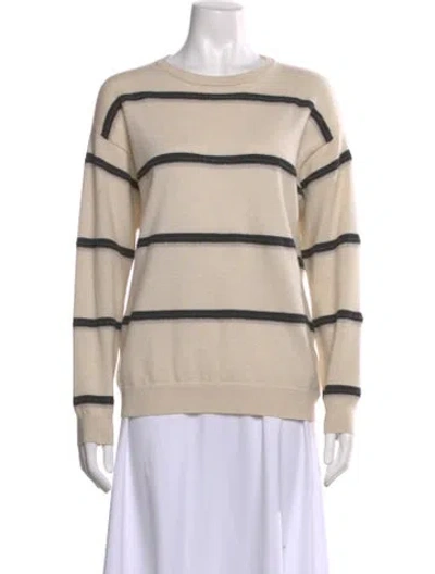 Pre-owned Brunello Cucinelli Cashmere Striped Sweater In Neutral