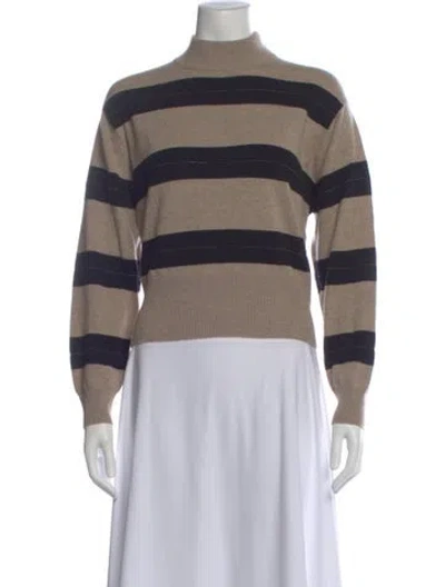 Pre-owned Brunello Cucinelli Cashmere Striped Sweater In Neutral