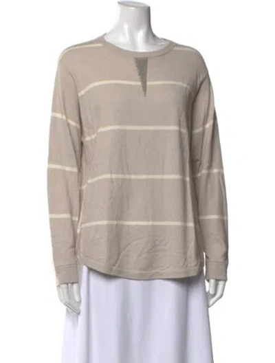 Pre-owned Brunello Cucinelli Cashmere Striped Sweater In Neutrals