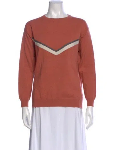 Pre-owned Brunello Cucinelli Cashmere Striped Sweater In Pink