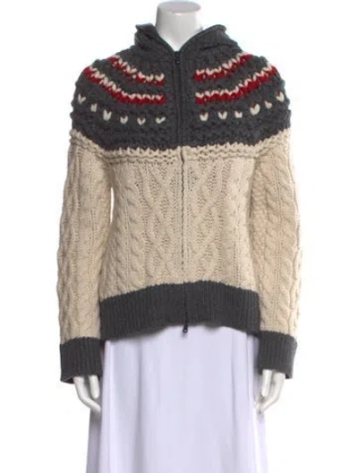 Pre-owned Brunello Cucinelli Cashmere Striped Sweater W/ Tags In Gray