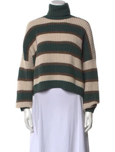 Pre-owned Brunello Cucinelli Cashmere Striped Sweater W/ Tags In Green