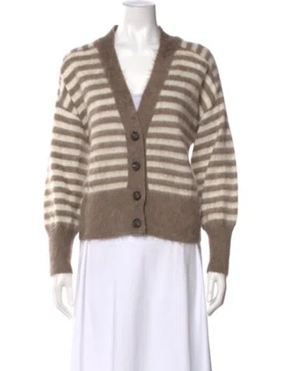 Pre-owned Brunello Cucinelli Cashmere Striped Sweater W/ Tags In Neutral