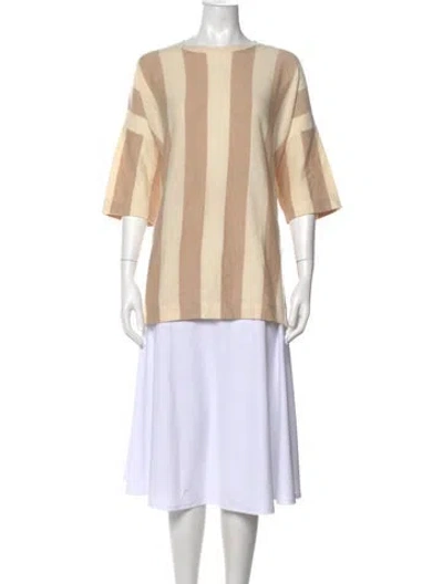 Pre-owned Brunello Cucinelli Cashmere Striped Sweater W/ Tags In Neutrals