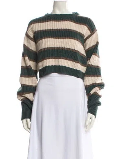 Pre-owned Brunello Cucinelli Cashmere Striped Sweater In White