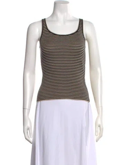 Pre-owned Brunello Cucinelli Cashmere Striped Top W/ Tags In Brown