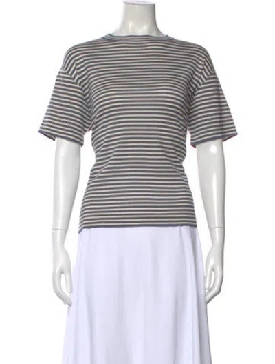 Pre-owned Brunello Cucinelli Cashmere Striped T-shirt In Purple