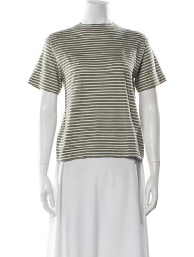 Pre-owned Brunello Cucinelli Cashmere Striped T-shirt In White