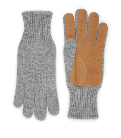 BRUNELLO CUCINELLI CASHMERE-SUEDE GLOVES