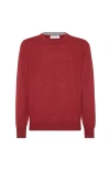 Brunello Cucinelli Cashmere And Silk Crew-neck Sweater In Red