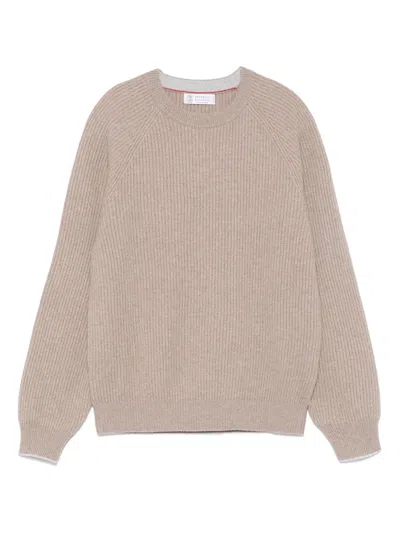 Brunello Cucinelli Cashmere Sweater In Neutral