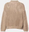 Brunello Cucinelli Cashmere Feather Yarn Sweater In Neutral