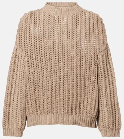 Brunello Cucinelli Cashmere Sweater In Neutral