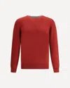 Brunello Cucinelli Cashmere And Silk Crew-neck Sweater In Red