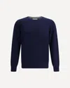 Brunello Cucinelli Men Cashmere And Silk Sweater In Blue