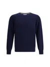 Brunello Cucinelli Men Cashmere And Silk Sweater In Blue