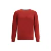 Brunello Cucinelli Cashmere And Silk Crew-neck Sweater In Red