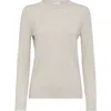 Brunello Cucinelli Round-collar And Long-sleeved Sweater In Gray