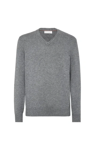 Brunello Cucinelli Cashmere Sweater In Gray