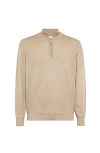 Brunello Cucinelli Cashmere Half-zip Sweater In Gray