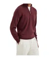 Brunello Cucinelli Cashmere Quarter-zip Sweater In Brown