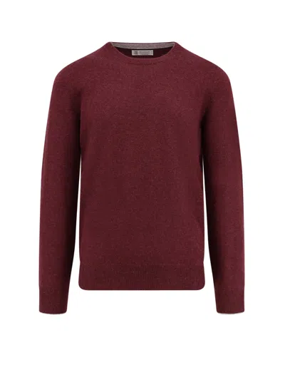 Brunello Cucinelli Cashmere Sweater In Burgundy