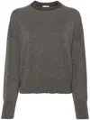 Brunello Cucinelli Dazzling Ribbed Sweater In Cashmere And Wool In 灰色