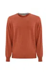 Brunello Cucinelli Long-sleeved Cashmere Sweater In Aragosta