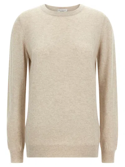 Brunello Cucinelli Cashmere Sweater In Neutral