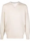 Brunello Cucinelli V-neck Sweater In Beige