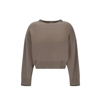 Brunello Cucinelli Cashmere Sweater In Beige