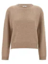 Brunello Cucinelli Sequin-embellished Crewneck Sweater In Wool Cashmere In Neutral