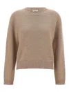 Brunello Cucinelli Sequin Embellished Knit Sweater In Neutral