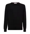 Brunello Cucinelli Virgin Wool Crewneck Sweater With Long Sleeves In Black