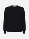 Brunello Cucinelli Virgin Wool Crewneck Sweater With Long Sleeves In Black
