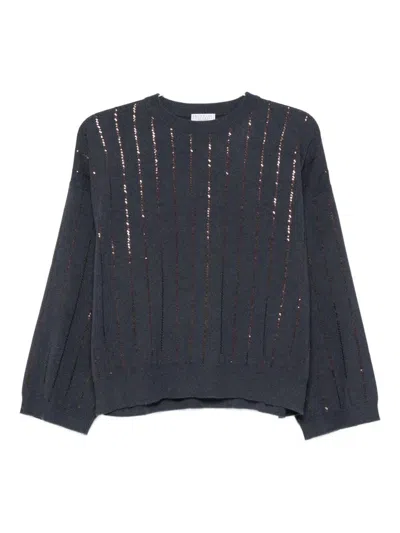 Brunello Cucinelli Cashmere Sweater In Blue