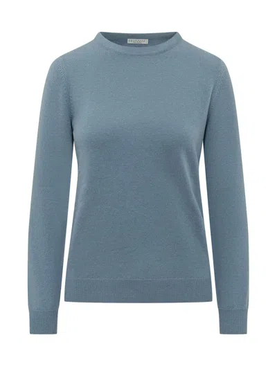 Brunello Cucinelli Cashmere Sweater In Blue