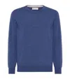Brunello Cucinelli Crewneck Knitted Jumper In Blue