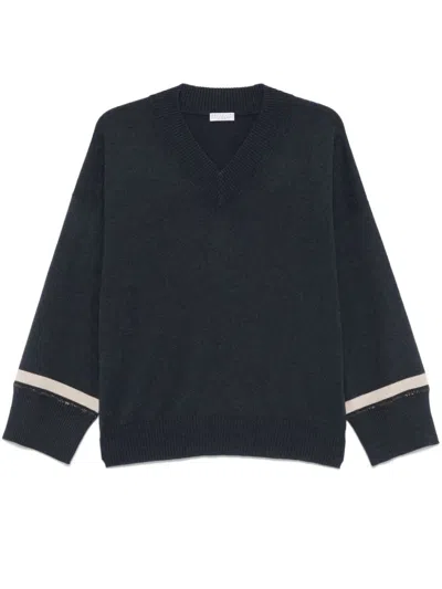Brunello Cucinelli Cashmere Sweater In Blue