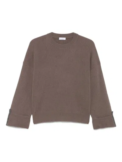 Brunello Cucinelli Cashmere Sweater In Brown
