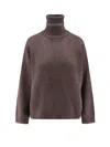 Brunello Cucinelli Women Cashmere Turtle-neck Sweater In Brown
