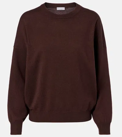 Brunello Cucinelli Cashmere Sweater In Brown