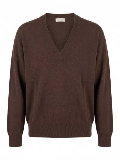 Brunello Cucinelli Cashmere Sweater In Brown