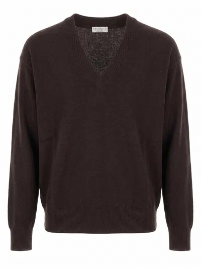 Brunello Cucinelli Cashmere Sweater In Brown